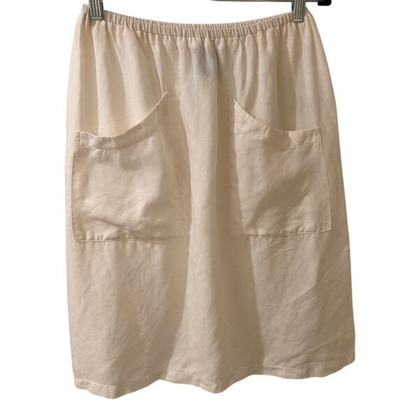 Reformation Semi Sheer A-Line Midi Skirt With Pockets, White, XS - Picture 1 of 7